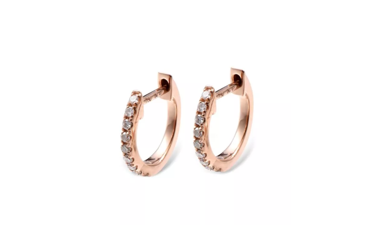 Pendientes en oro rosa y brillantes “115AR46”