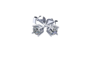 Pendientes en oro blanco y brillantes “88PG224”